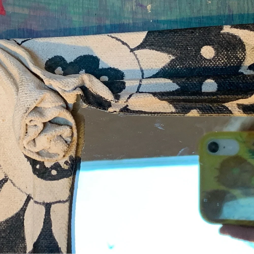 Hand-Painted Black and White Decorative Wall Mirror